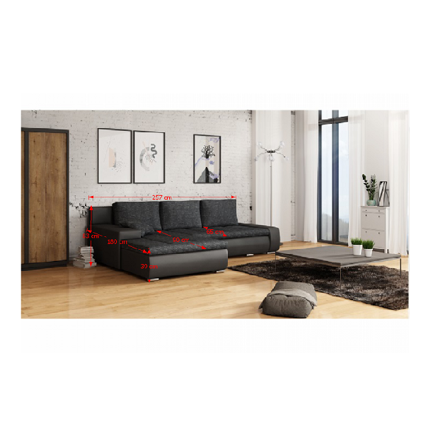 Sarok kanapé Gisoil (fekete)