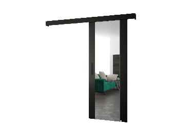 Tolóajtó 90 cm Sharlene II (matt fekete + matt fekete + fekete) (tükörrel) (önzáró ajtó nélkül) *kiárusítás