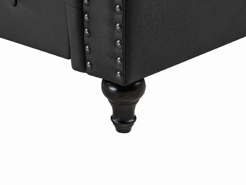 Háromszemélyes kanapé Chichester (szintetikus bőr) (fekete)