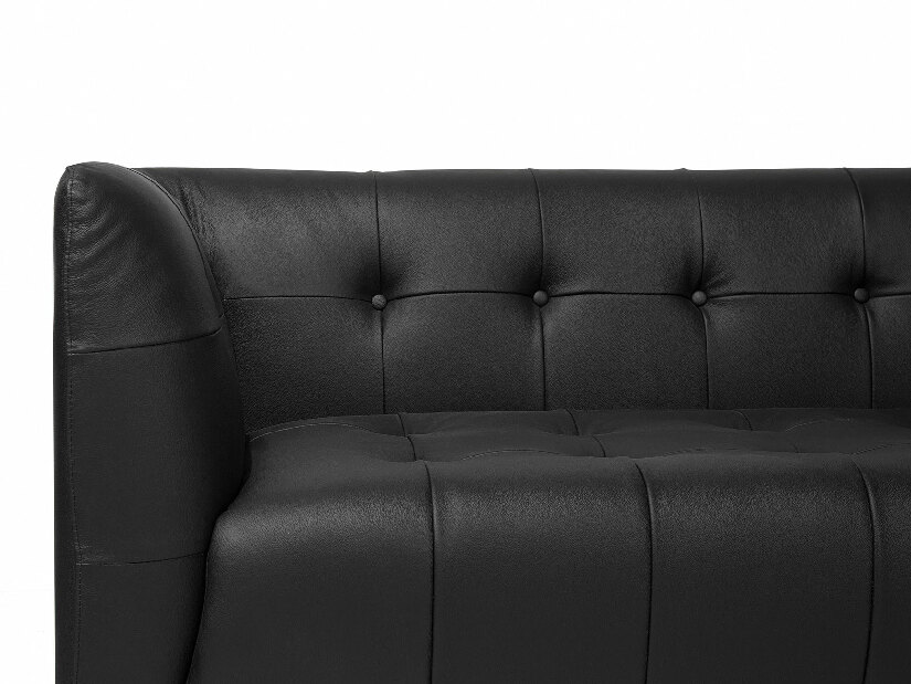 Háromszemélyes bőr kanapé Belper (fekete)