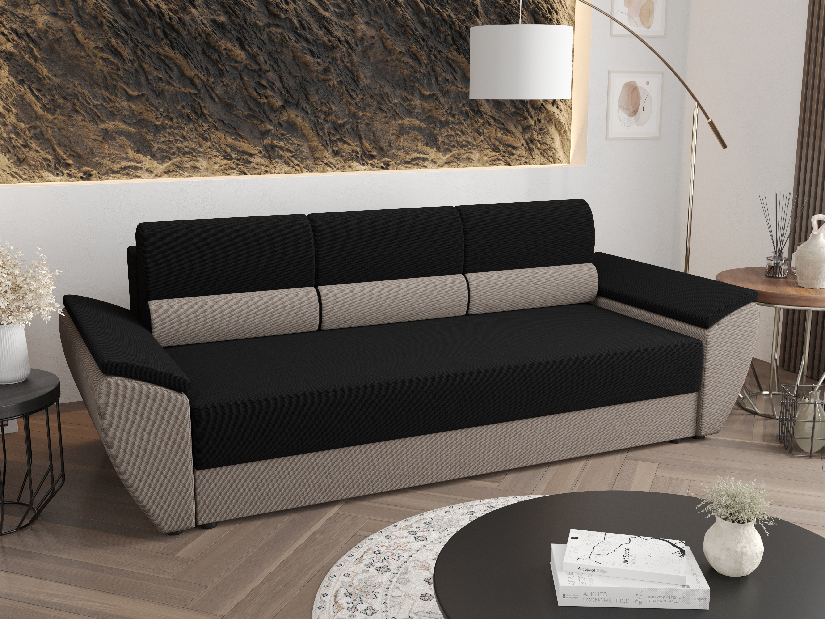 Háromszemélyes kanapé Radiant Bis (fekete + barna)