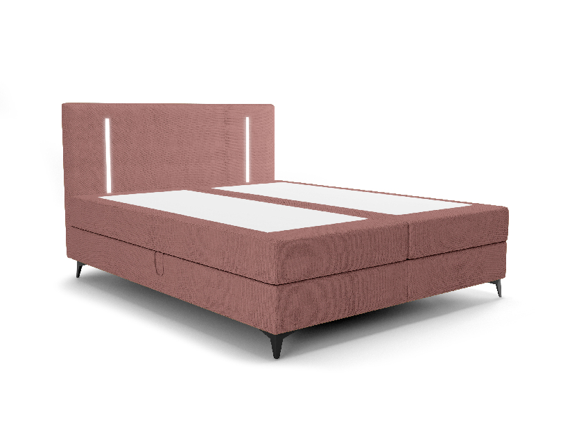 Egyszemélyes ágy 120 cm Ortega Bonell (terakotta) (ágyráccsal, tárolóhellyel) (LED világítás)