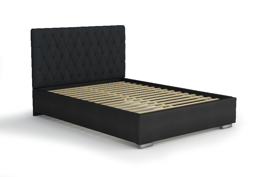 Egyszemélyes ágy 120 cm Seaford (ezüst + fekete) (ágyráccsal)