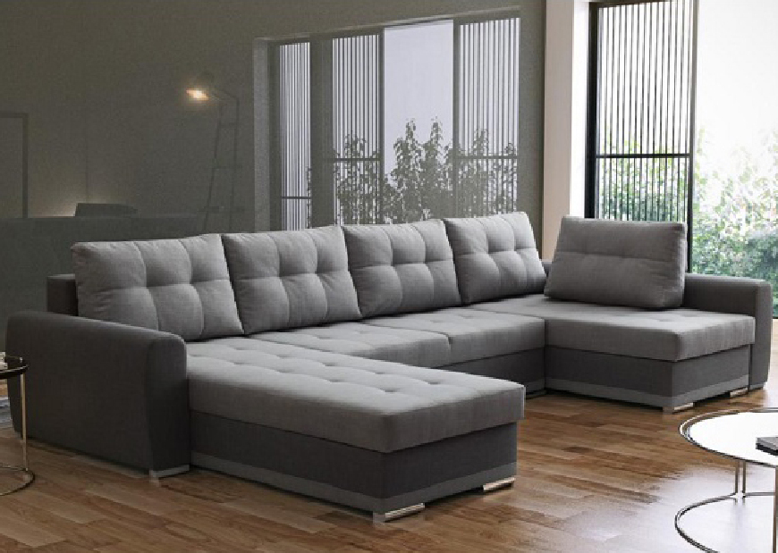 U-alakú sarok kanapé Mihaza (szürke + világos szürke) (J)