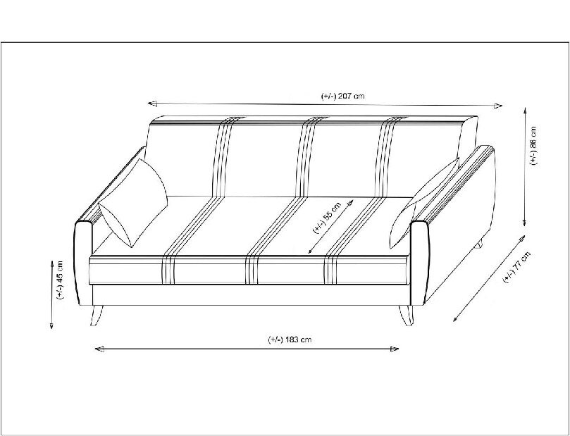 Háromszemélyes kanapé Zendana (világosszürke)