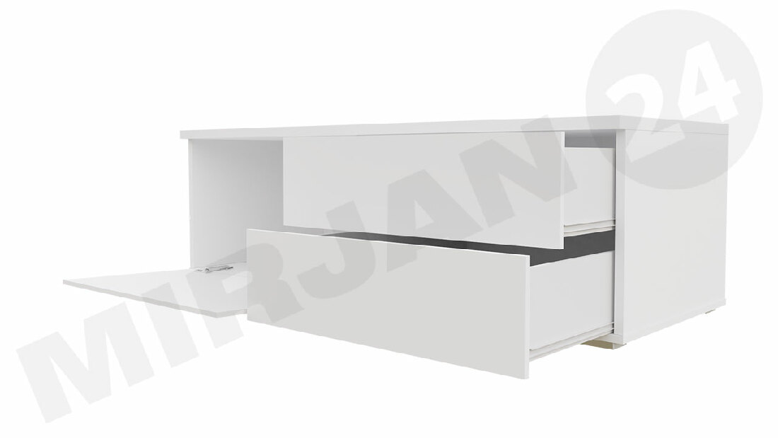 TV asztal Mirjan Coral Mirjan XI Double (fehér + fényes fehér)