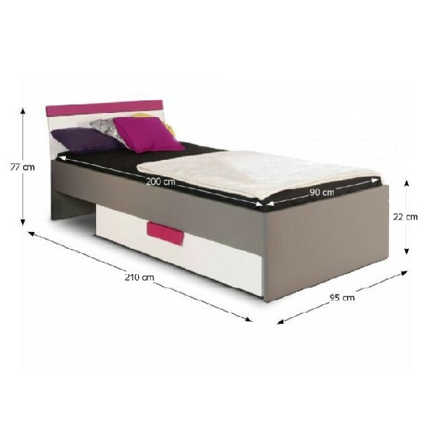 Egyszemélyes ágy 90 cm Libro Typ 09 LBLL09 *kiárusítás