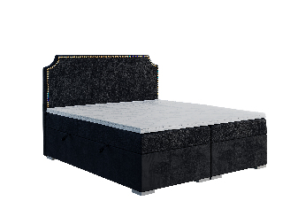 Egyszemélyes ágy Boxspring 120 cm Lupin (fekete) (matraccal és tárolóhellyel)