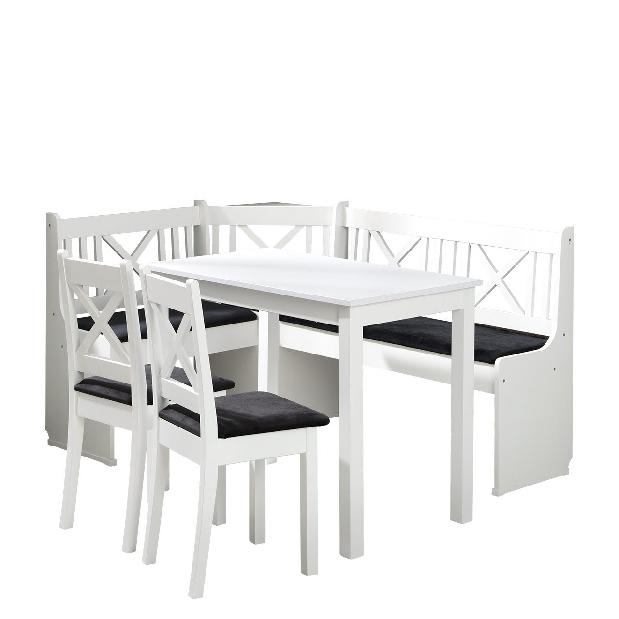 Konyha + asztal székekkel Sandonia 1 (fehér) (amor velvet 4322)