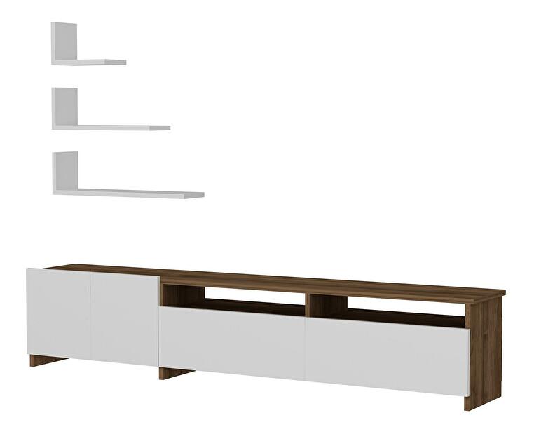 TV asztal/szekrény Gobi (fehér + dió)