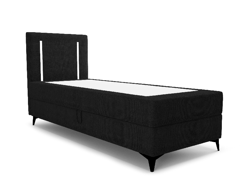 Egyszemélyes ágy 80 cm Ortega Bonell (fekete) (ágyráccsal és tárolóhely nélkül) (LED világítás)