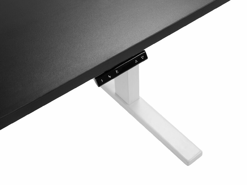 Íróasztal UPPER II (130 x 72 cm) (MDF) (fekete + fehér) (el. beállítható)