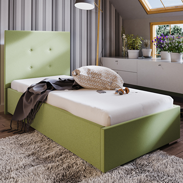 Egyszemélyes ágy 90 cm Foxxie 1 (zöld)