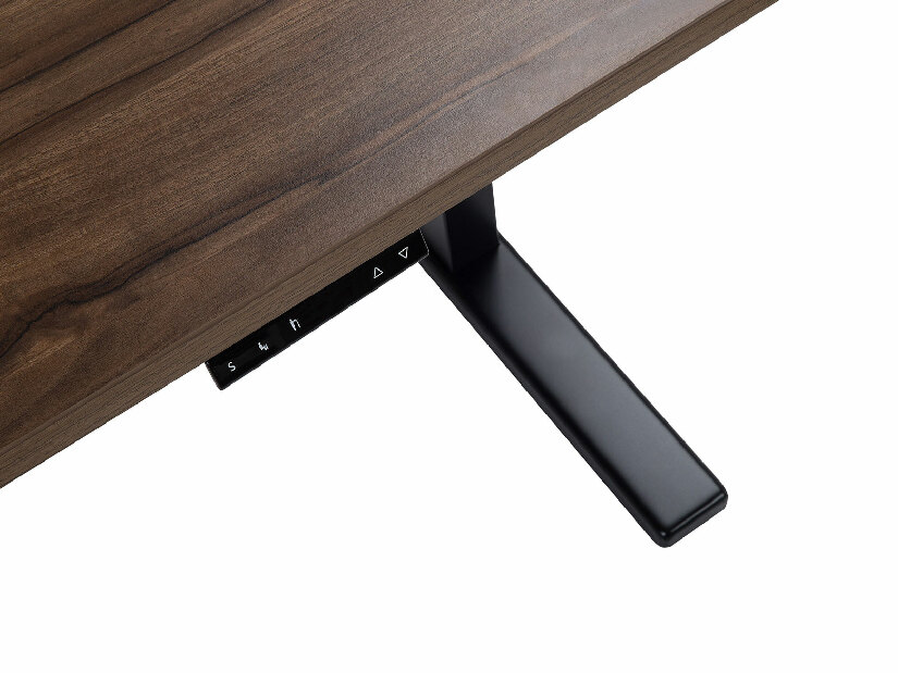Íróasztal UPPER II (130 x 72 cm) (MDF) (sötét fa + fekete) (el. beállítható)