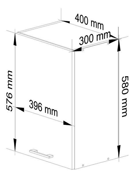Felső konyhaszekrény Ozara W40 H580 (fehér)