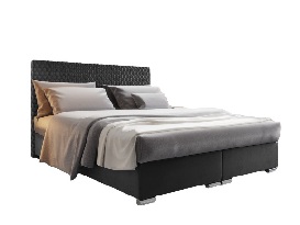 Kétszemélyes ágy 160 cm Harlan (sötétszürke) ( ágyráccsal, matraccal és tárolóhellyel)