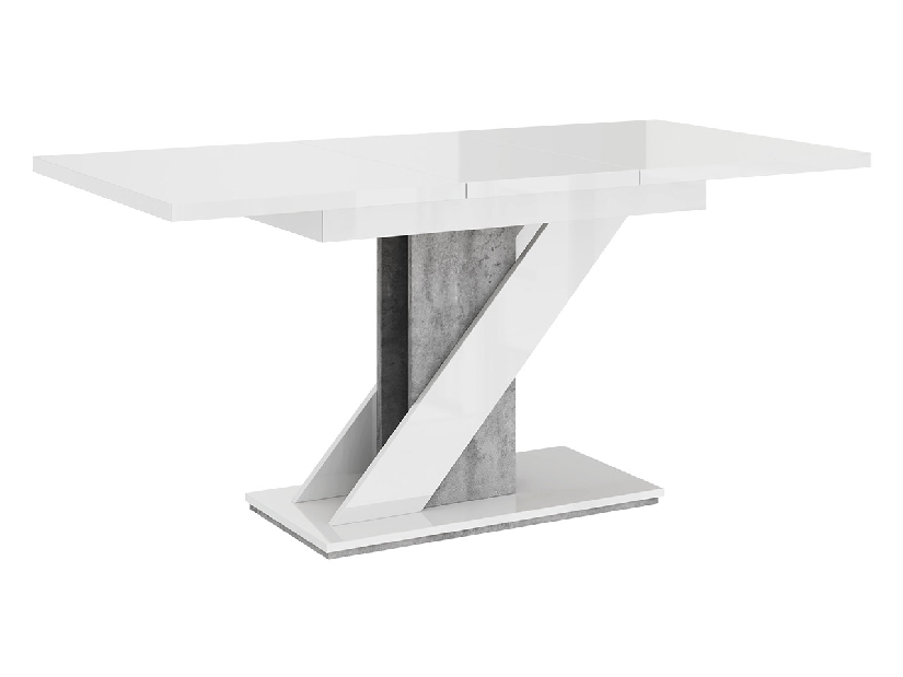Modern asztal Exalior (fényes fehér + fényes fekete)