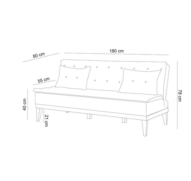 Háromszemélyes kanapé Fiorucci (krém)