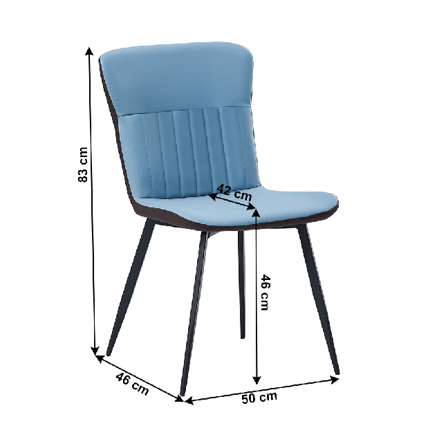 Jedálenská stolička Rutil (modrá + hnedá)