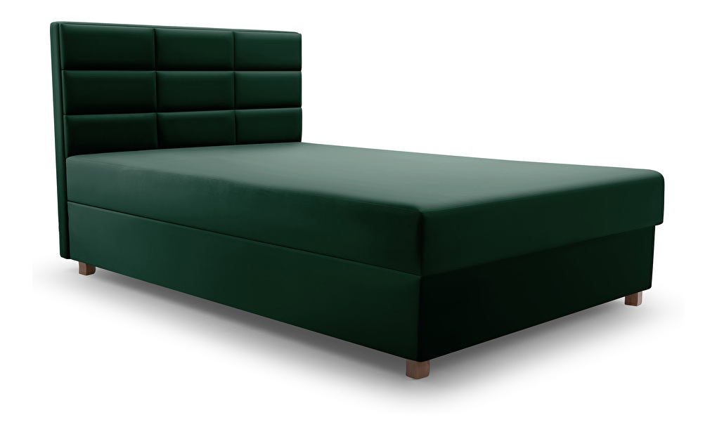 Egyszemélyes ágy 120 cm Picasso II (sötétzöld) (tárolóhellyel és matraccal) 