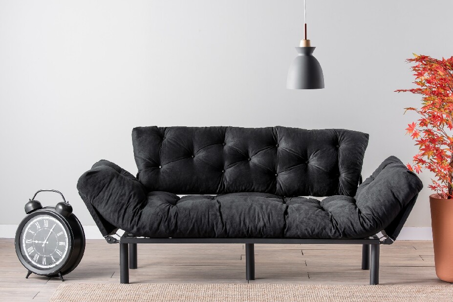 Háromszemélyes kanapé Nitra (fekete)