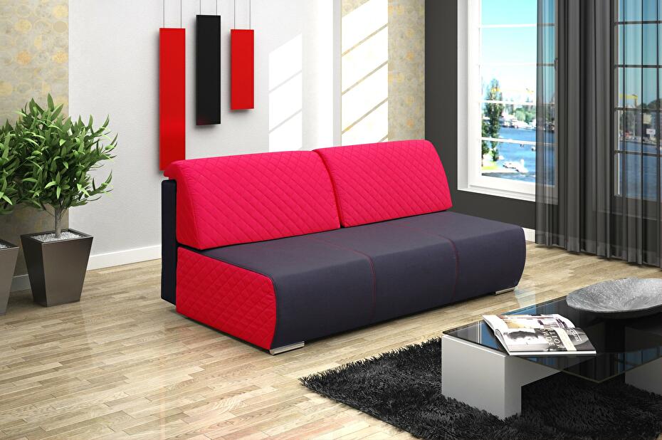 Háromszemélyes kanapé Lottie (piros + fekete)