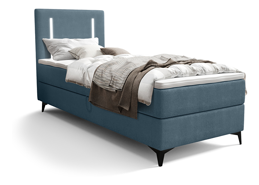 Egyszemélyes ágy 90 cm Annesile (kék) (ágyráccsal)