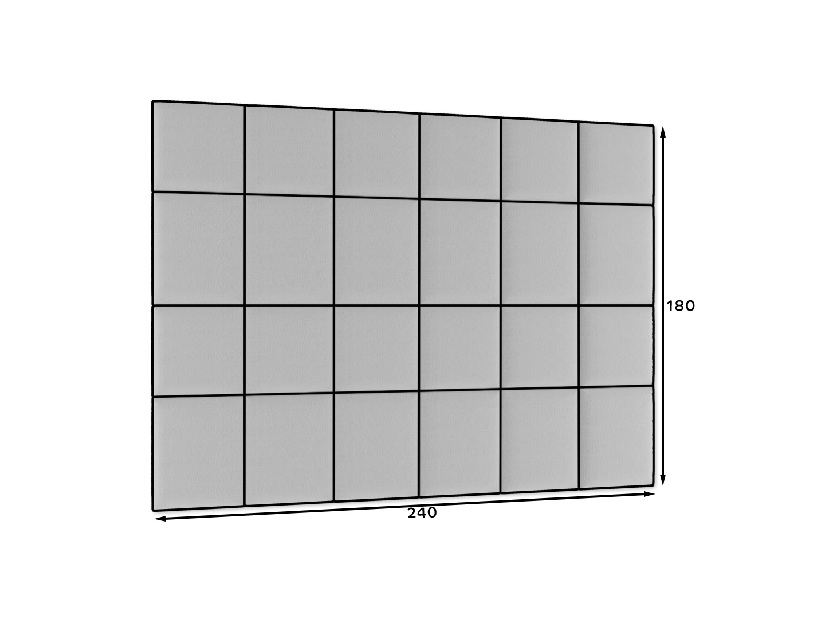 Kárpitozott panel 24 db. Quadra 240x180 cm (világosszürke)