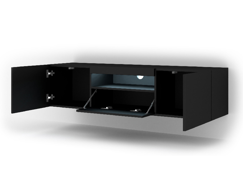 TV asztal/szekrény Aurora (matt fekete) (LED)
