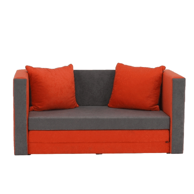 Kétszemélyes kanapé Kielina New (szürke + narancssárga)