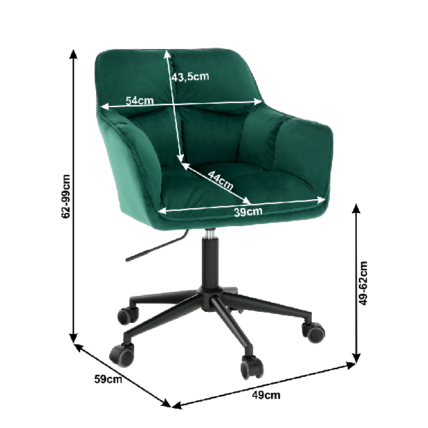 Modern irodai fotel Harra (smaragdzöld)