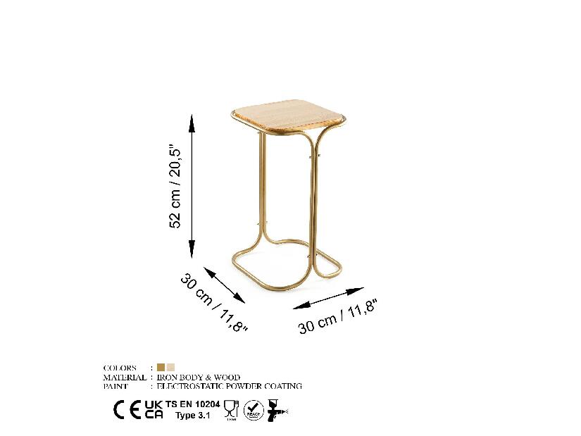 Kézi asztal Stevie C (arany + természetes)