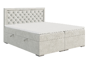 Egyszemélyes ágy Boxspring 120 cm Bohem (elefántcsont) (matraccal és tárolóhellyel)