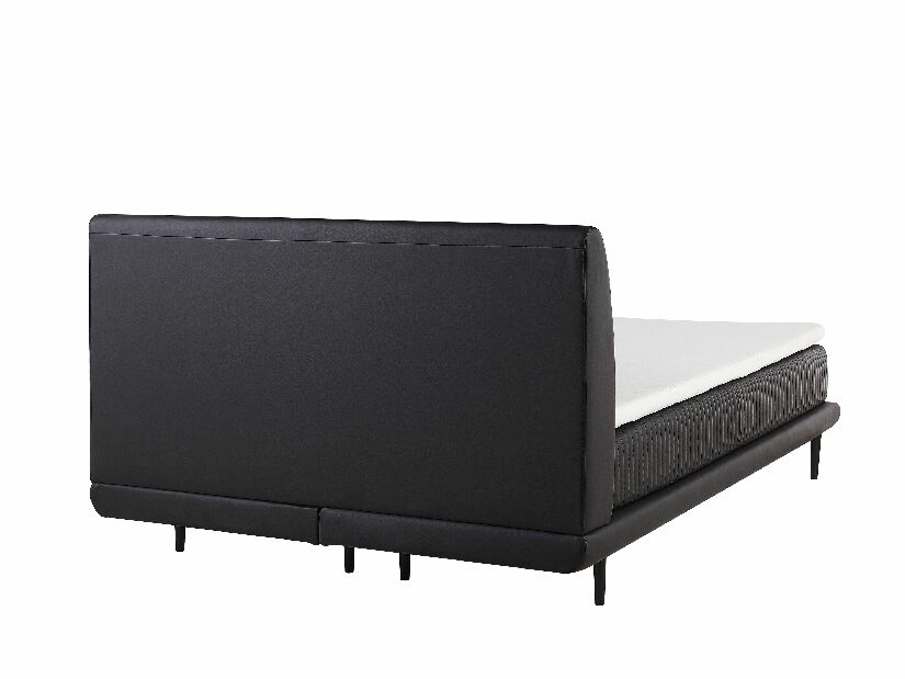 Kontinentális ágy 160 cm MADOM (szintetikus bőr) (fekete)