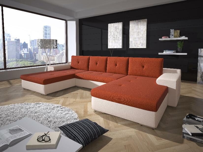 U-alakú sarok kanapé Marlen (narancssárga + fehér) (J)