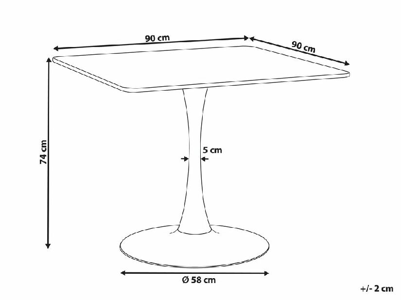 Étkezőasztal Berylle (világos fa + fekete) (4 fő részére)