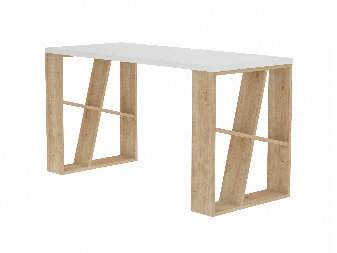 Písací stôl Heliodor (fehér + tölgy)