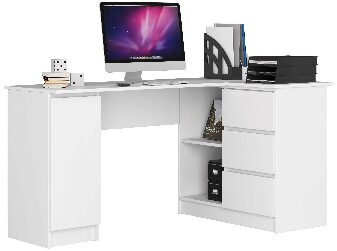 Sarok PC asztal Bevin (fehér) (J)