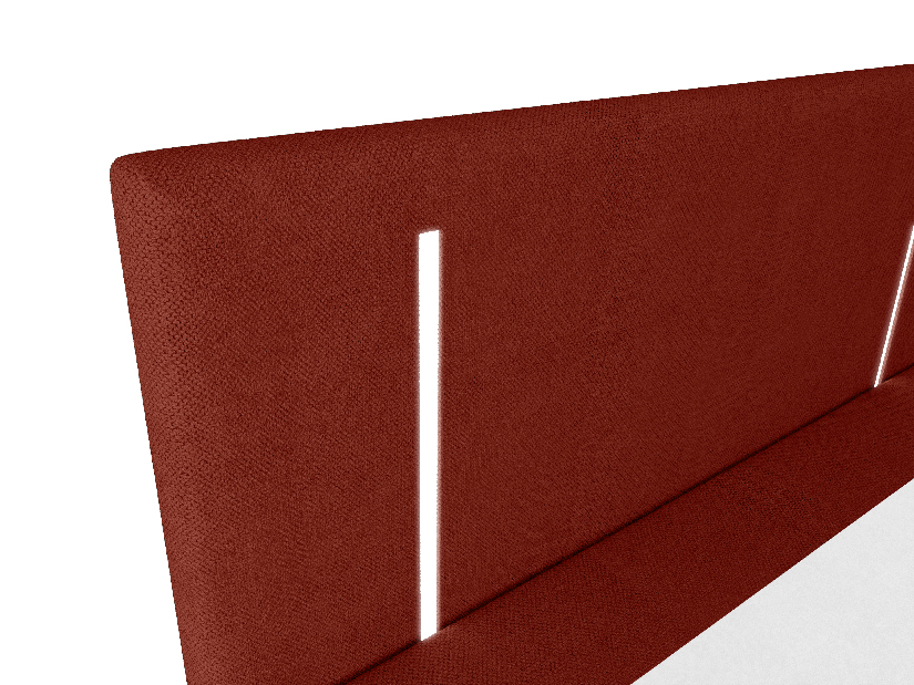 Egyszemélyes ágy 120 cm Ortega Bonell (piros) (ágyráccsal, tárolóhellyel) (LED világítás)
