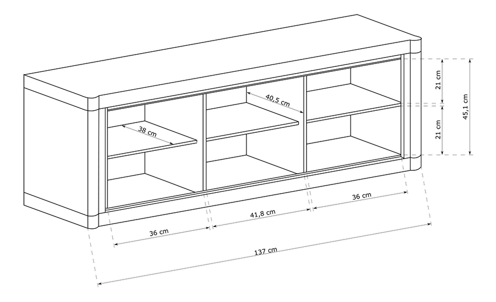 TV asztal/szekrény Douglas 12 (trüffel tölgy)