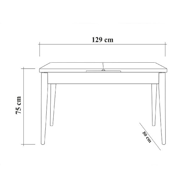 Széthúzható étkezőasztal 2 székkel és egy paddal Vlasta (fehér + antracit)