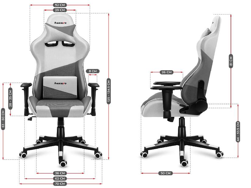 Játék szék Fusion 6.2 (fehér + szürke)