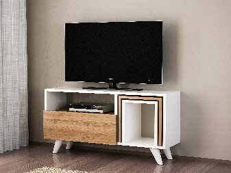 TV asztal/szekrény Noterdame K2 (fehér + dió)