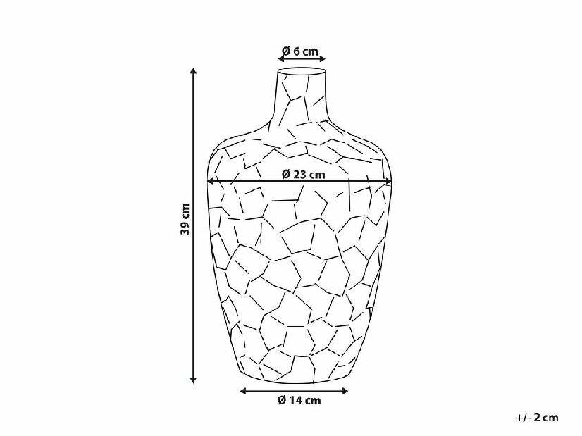 Váza ISHAS (39 cm) (ezüst)