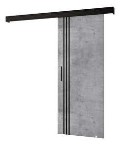 Tolóajtó 90 cm Sharlene VI (beton + matt fekete + fekete)