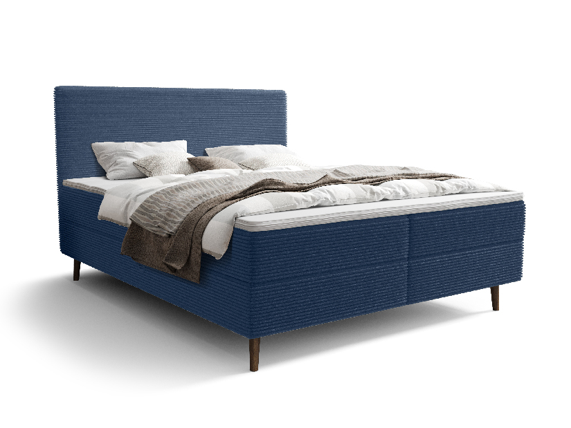 Egyszemélyes ágy 120 cm Napoli Bonell (kék) (ágyráccsal, tárolóhellyel)