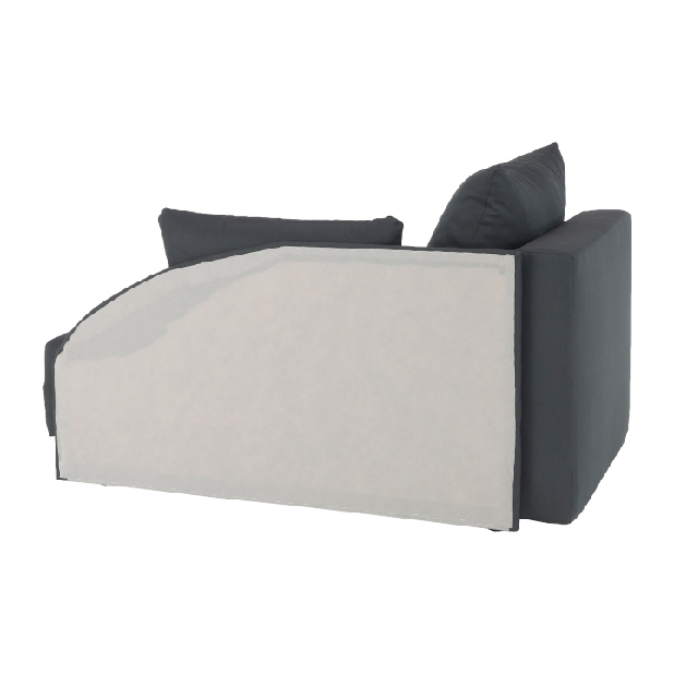 Szétnyitható kanapé Laren (B) (szürkés fekete + fehér varrás) *kiárusítás
