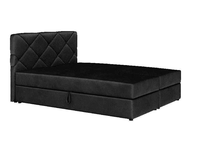 Franciaágy Boxspring 180x200 cm Karum Comfort (fekete) (ágyráccsal és matraccal)