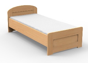 Egyszemélyes ágy 120 cm Petronila egyenes támla a lábaknál (masszív)