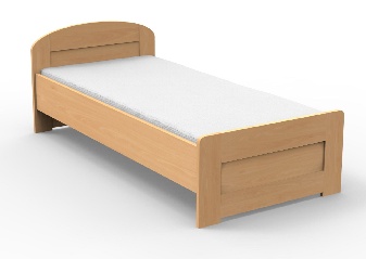 Egyszemélyes ágy 210x90 cm Petronila egyenes támla a lábaknál (masszív)